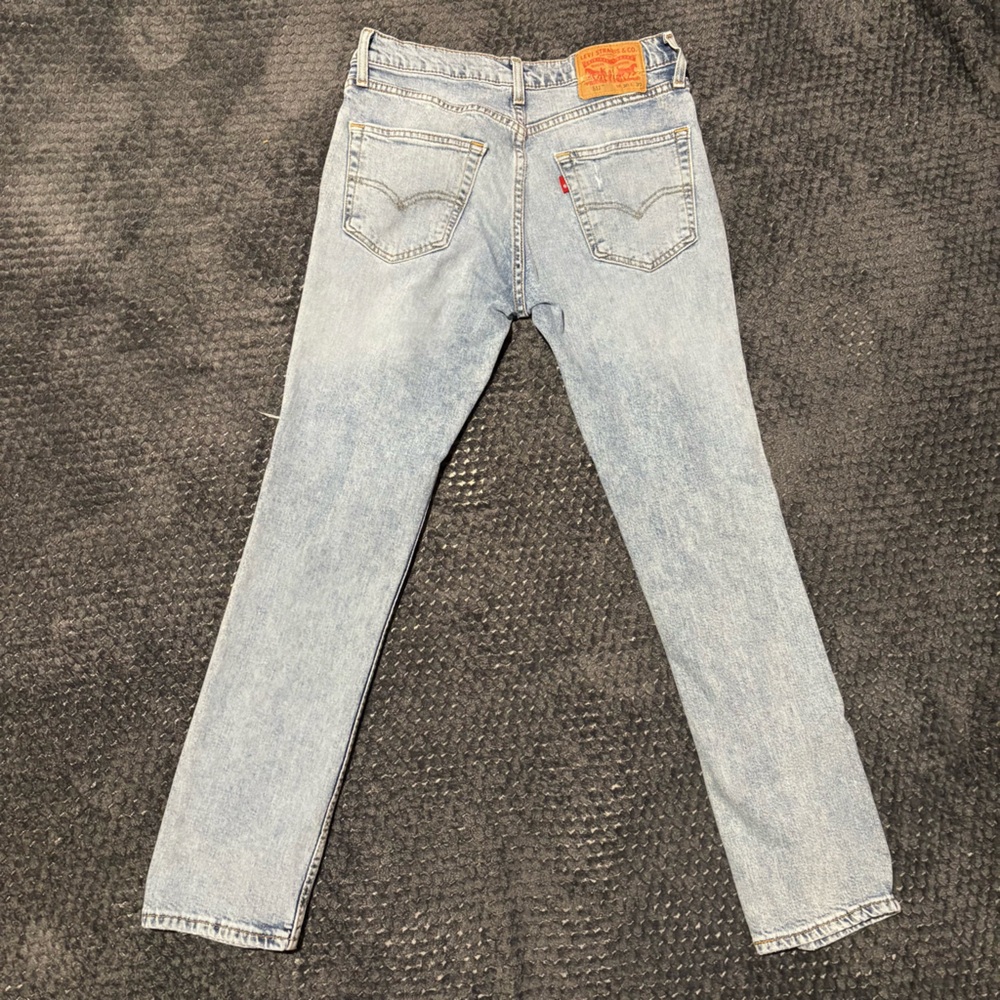 Levi's 511 Slim Fit Jeans Men W30 L30‎ Light Wash Distressed Ripped Stretch Den - Picture 2 of 13